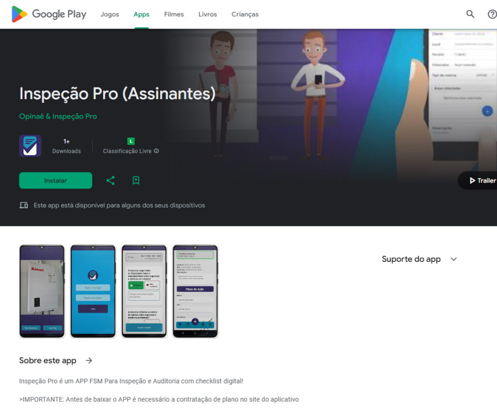 Inspeção Pro Google Play
