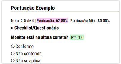 Pontuação Exemplo Laudo